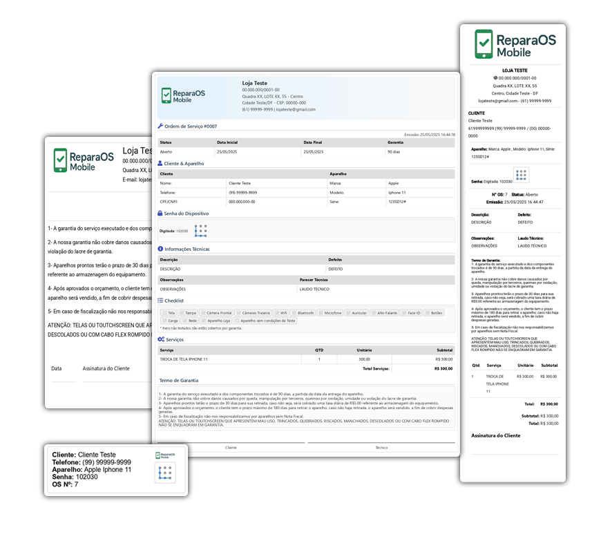 Modelos de Impressão ReparaOS
